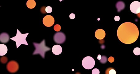 Abstract space and stars. Approach, movement of small gold particles. Christmas background	
