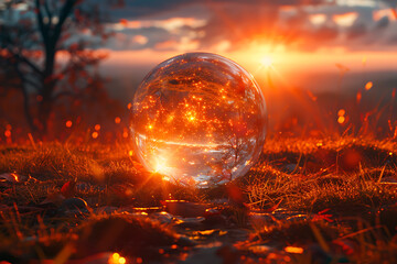  A captivating image of a magic magical shard sphere emitting a radiant glow, surrounded by mystical light and sparkling particles, evoking a sense of enchantment and wonder