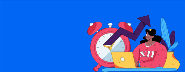 Marketing planning business characters flat vector concept operation hand drawn illustration
