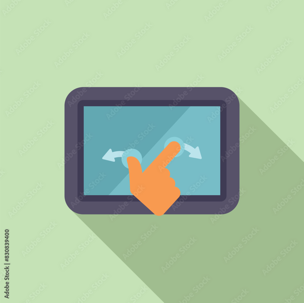 Poster touch screen interaction concept with modern user experience and flat design illustration for smart 