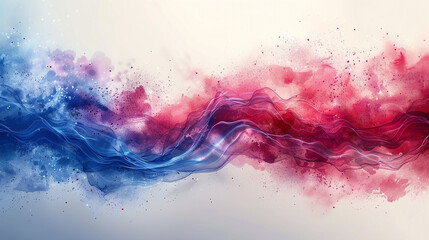 Obraz premium Red and Blue Abstract Painting on White Background