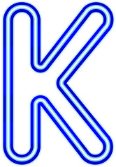 Obraz premium Vector bright blue neon light alphabet font typography design-K