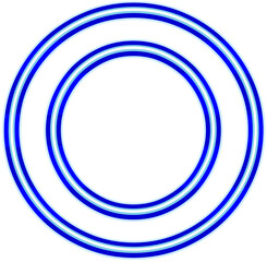 Vector bright blue neon light alphabet font typography design-O