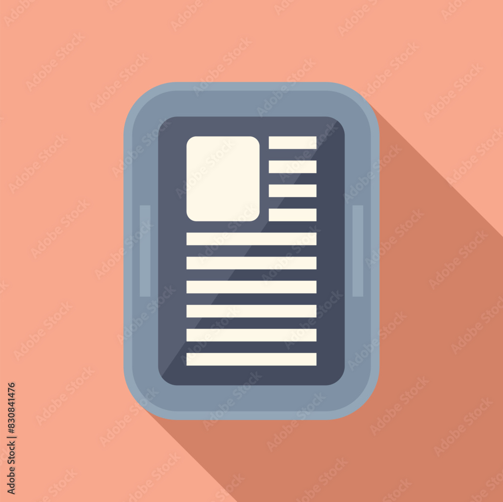 Poster minimalistic vector illustration of a clipboard with shadow, ideal for web and app design