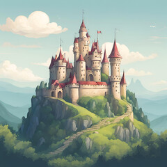 Ch&acirc;teau nuages colline