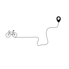 Bicycle dotted line route path