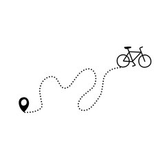 Bicycle dotted line route path