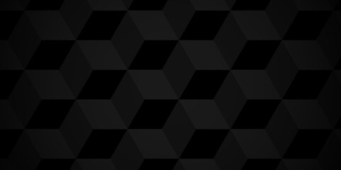 Abstract Black cube light carve geometric Transparent deign backdrop background. Seamless blockchain technology pattern. Vector illustration pattern with blocks. design print of cubes pattern.