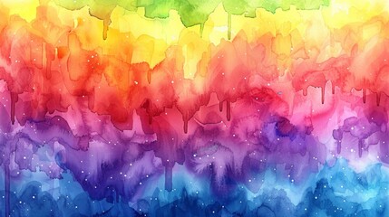Vibrant Pride: Beautiful Rainbow Watercolor Artwork in Celebration of Pride Month