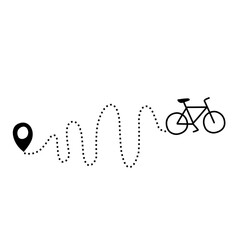 Bicycle dotted line route path