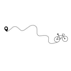 Bicycle dotted line route path