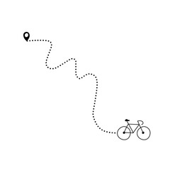 Bicycle dotted line route path