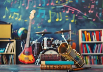 Fototapeta na wymiar Returning to music school idea. Music education and lessons concept.