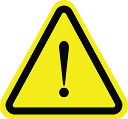 exclamation danger sign yellow caution vector