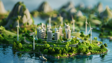 a miniature model of an ecological city
