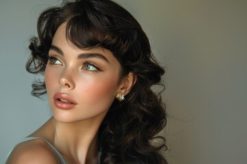 Close-up of woman with curly hair