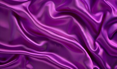 Fototapeta premium Close up wave purple silk or satin fabric background
