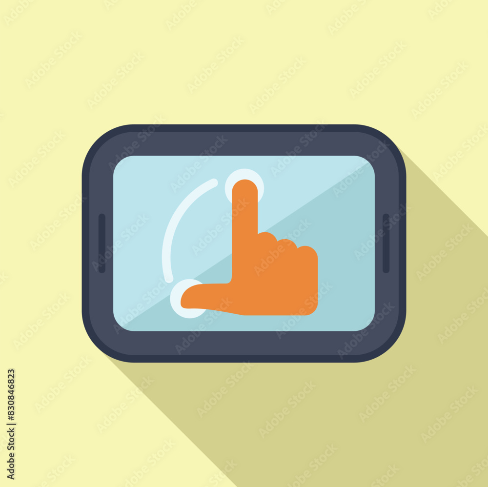 Poster modern flat design touchscreen interaction icon for mobile devices and applications. featuring a min
