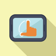 Modern flat design touchscreen interaction icon for mobile devices and applications. Featuring a minimalistic user interface with simple tap and finger gesture control