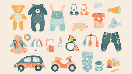 Child icons text. Collection of graphic elements for