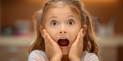 A child having a tantrum at the dentists office scared and refusing to open her mouth for a checkup. Concept Child, Tantrum, Dentist, Fear, Checkup