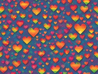 A vibrant heart with rainbow colors.