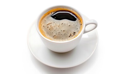 cup of coffee on white background 