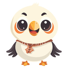 Bird wearing scarf cartoon character