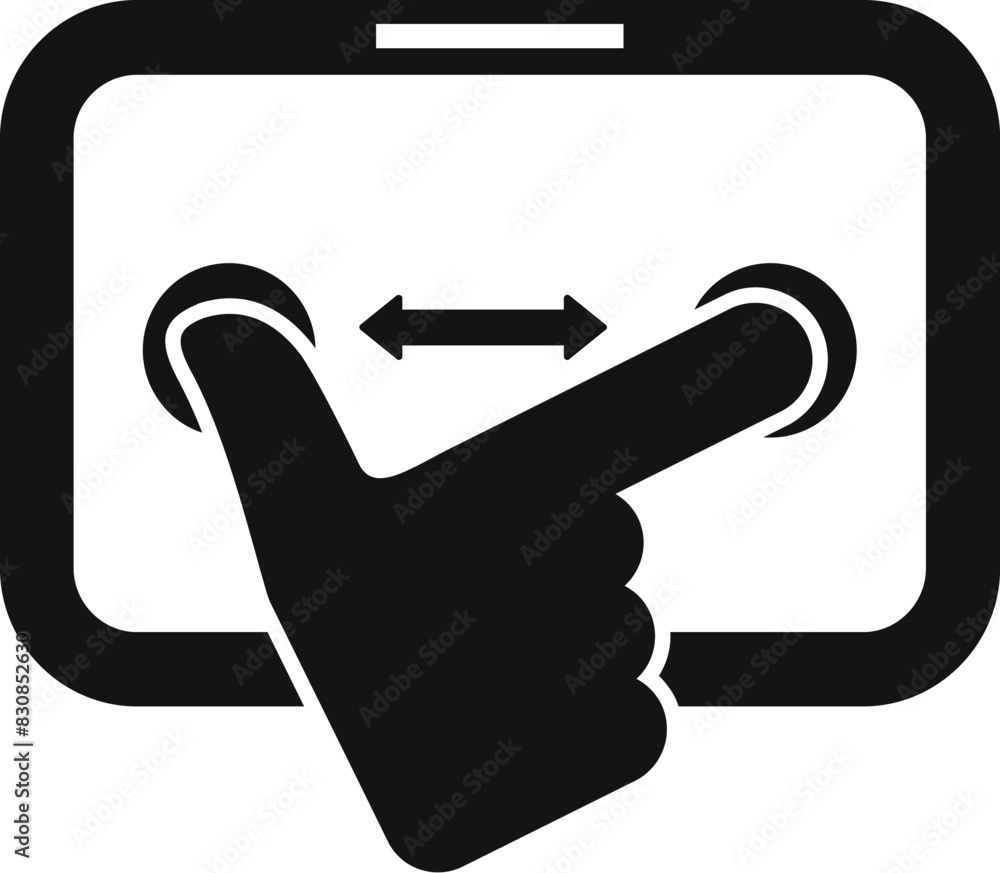 Poster modern touchscreen gesture icon for interactive user experience on smartphone or tablet with swiping