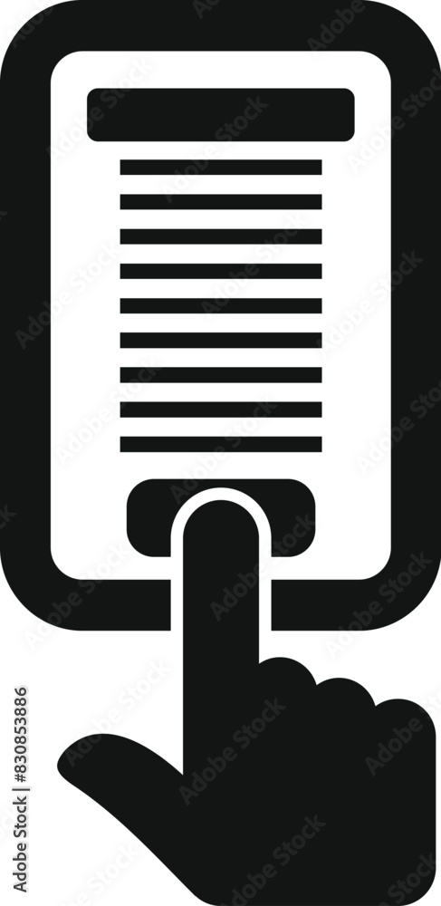 Aufkleber graphic icon representing a hand selecting a digital document or a touch screen interface