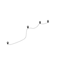 travel route line icon with dotted line