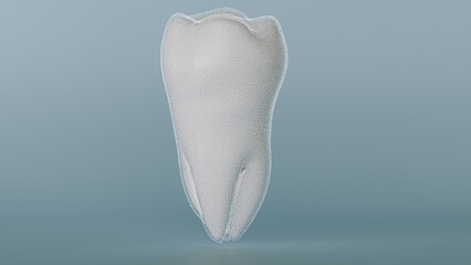 3D Rendering of a Tooth with Protective Mesh