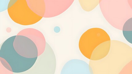 Colorful Abstract Geometric Background with Overlapping Circles and Soft Pastel Shades Ideal for Modern Design Projects