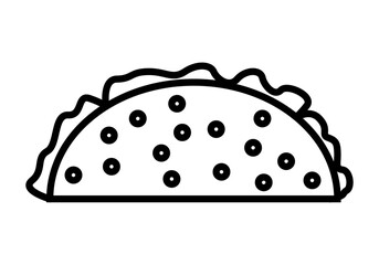 Icono negro de kebab con lechuga y tortita