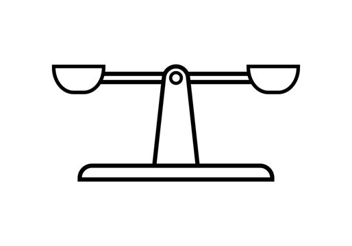 Icono negro de balanza en equilibrio