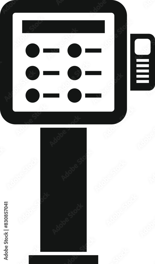 Poster black and white vector icon of a bus timetable display at a stop