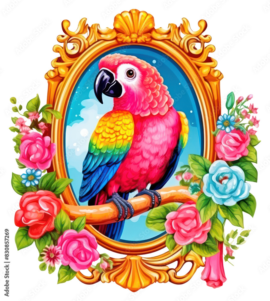 Sticker png parrot printable sticker bird representation creativity.