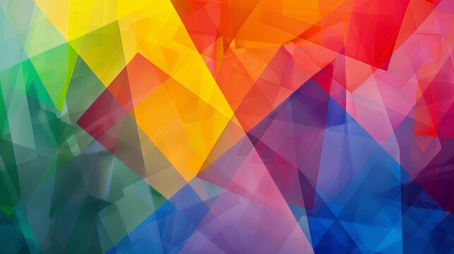 A colorful composition of overlapping rainbow flag