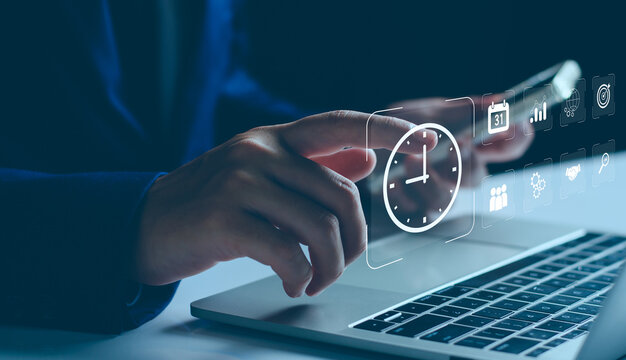 Time management concept. Work planning increases efficiency and reduced work time. Work management for business