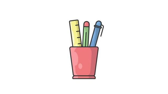 stationery icon animation, business stationery lottie animation video
