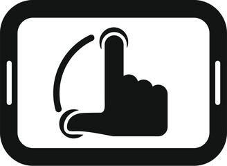 Modern flat vector touch screen gesture icon for mobile smartphone and tablet interface interaction