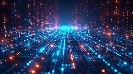 Naklejka premium Futuristic Digital Data Flow