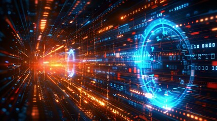 Obraz premium Futuristic Digital Data Stream