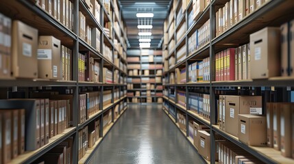 Obraz premium Warehouse Storage Aisle