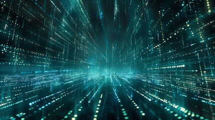 Obraz premium Futuristic Digital Data Flow