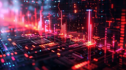 Obraz premium High-tech Data Network Visualization
