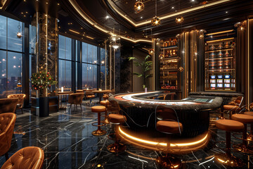 Casino interior concept, 3D render
