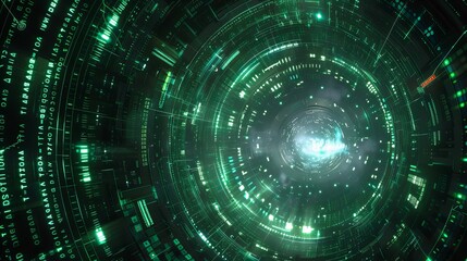 Obraz premium Futuristic Digital Data Tunnel