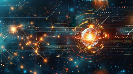 Obraz premium Futuristic Digital Data Network