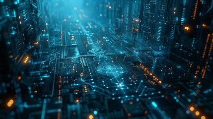 Obraz premium Futuristic Digital Circuit Board
